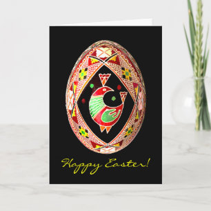 Kort för Pysanky ukrainare målat äggpåsk