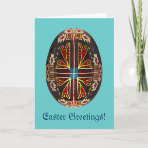 Kort för Pysanky ukrainare målat äggpåsk