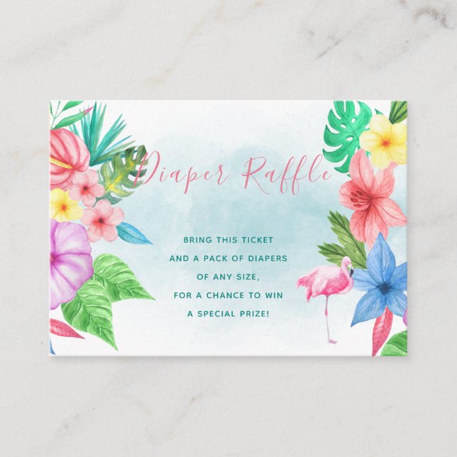 Kort för raffle-tropisk babydusch (Framsida)