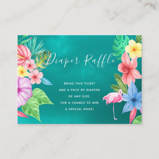 Kort för raffle-tropisk babydusch (Framsida)