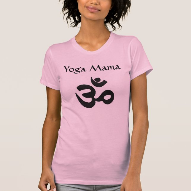 Kort för Raglan för YogamammaHinduism rosa T-shirt (Framsida)