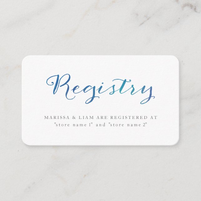 Kort för ren Kärlek-vattenfärgsregistrering/havsbl (Framsida)