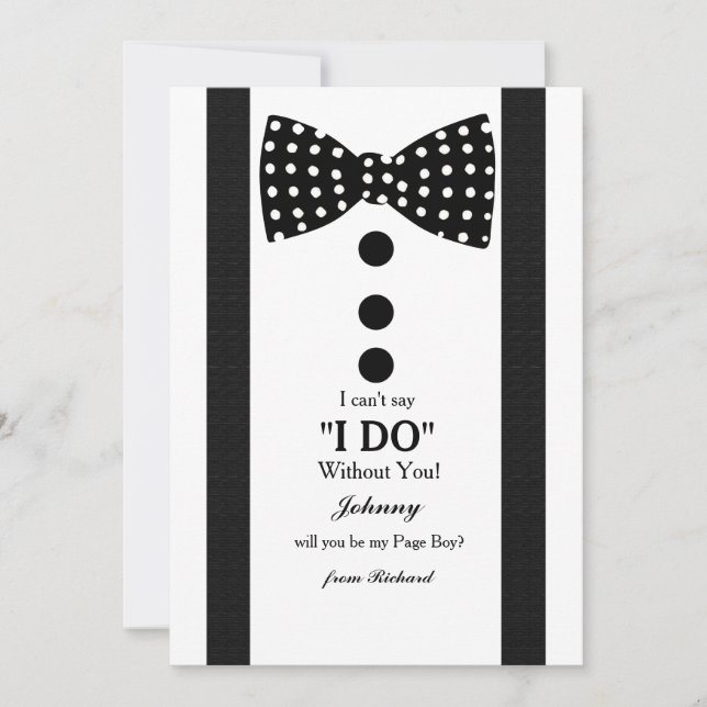 Kort för ringpojke (Framsida)