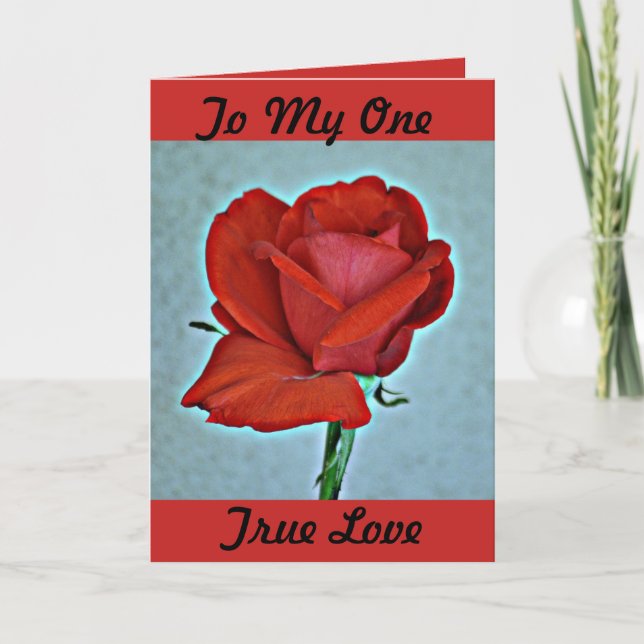 Kort för röd rosvalentinhälsning (Framsida)