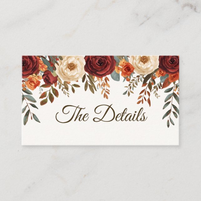 Kort för röllopet för Rustic Fall | Anpassningsbar (Framsida)