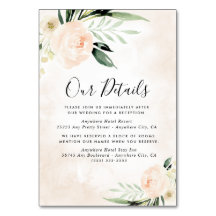 Kort för Rosa Blommigt Champagne Bröllop