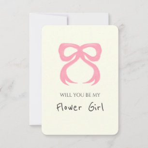 Kort för Rosa Chic  Bow Flower Girl Frieri