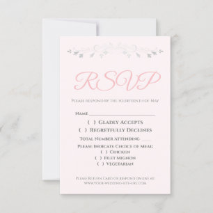 Kort för rosa och Grått Elegant bröllop OSA-hölje