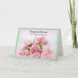 Kort för rosa- och gröntbröllopgrattis