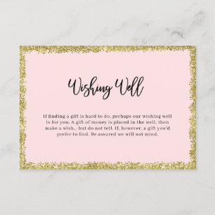 Kort för rosa och Guld Glitter Wishing-djurutrymme