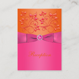 Kort för rosa och Orange Blommigt Bröllop