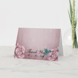Kort för rosa rosHummingbirdtack