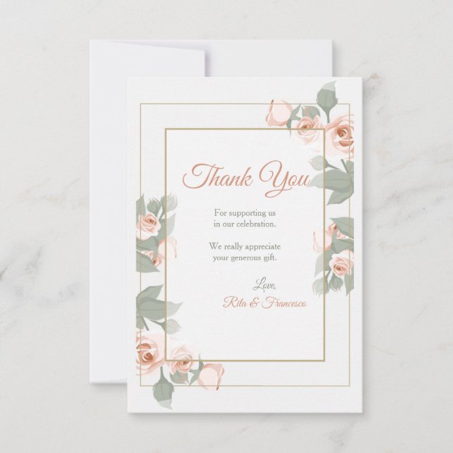 Kort för rosa rosramtack (Framsida)