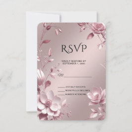 Kort för RSVP med skär delikat blommig ram