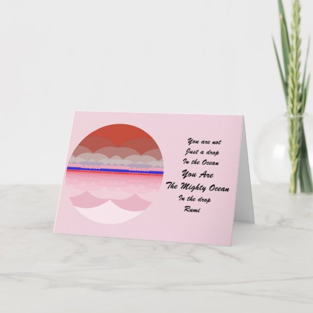 Kort för Rumi citationsteckenhälsning. (Framsida)