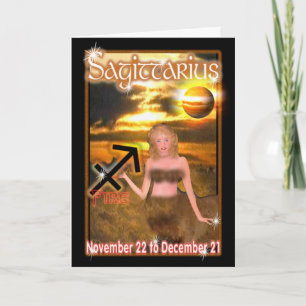 Kort för SagittariusZodiacfödelsedag