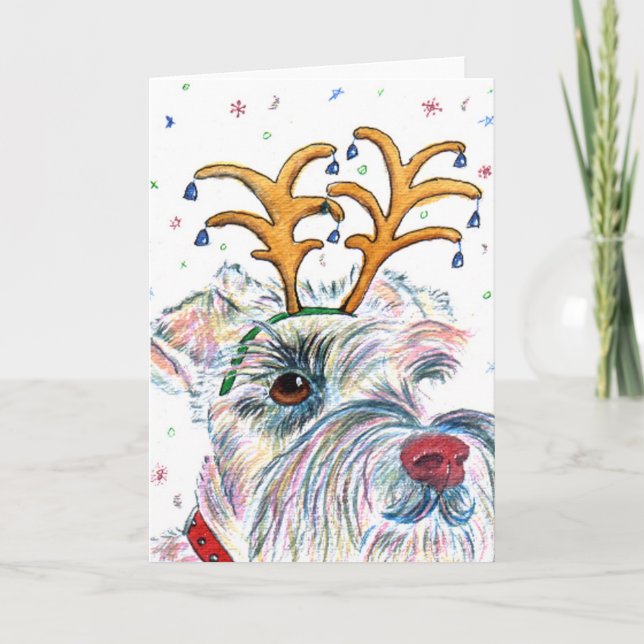 Kort för Santa Schnauzerhälsning (Framsida)