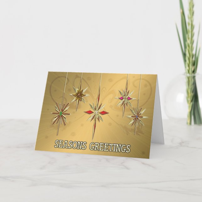 Kort för Säsonhälsningar av elegant med dekoration (Framsida)