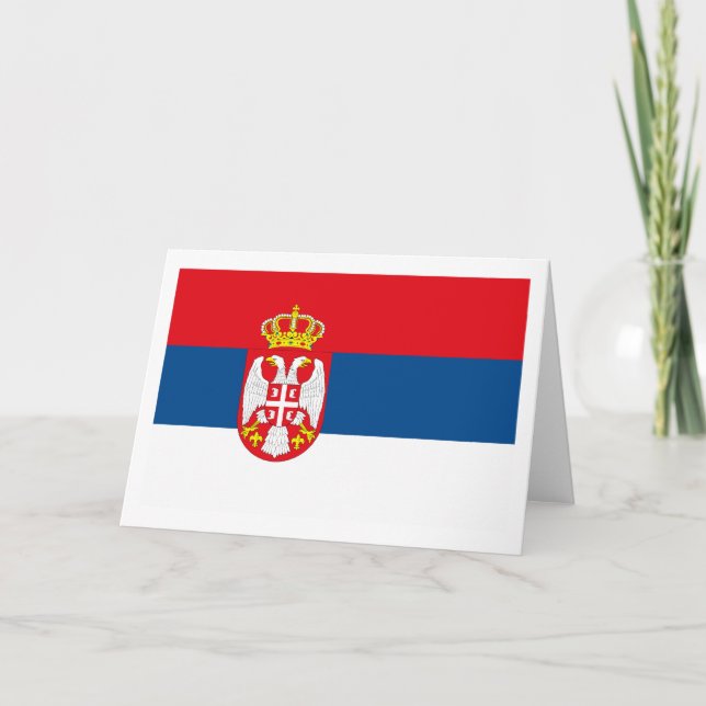Kort för Serbia flaggahälsning (Framsida)