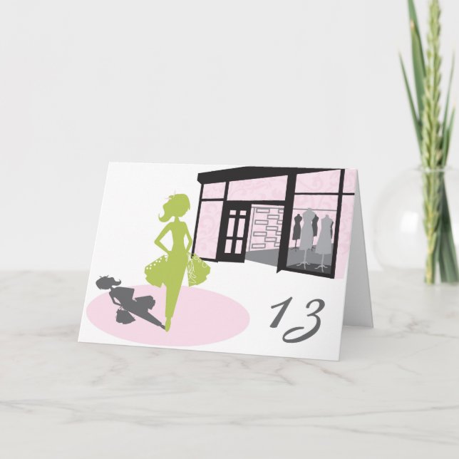 Kort för shoppareflickafödelsedag (Framsida)