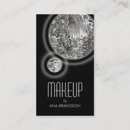 Kort för skönhet för skimrande silverbollsvart