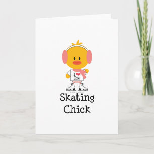 Kort för skridskoåkningchickhälsning