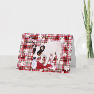 Kort för snöflingor för jul för jackRussell