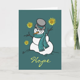 Kort för snögubbehopphälsning