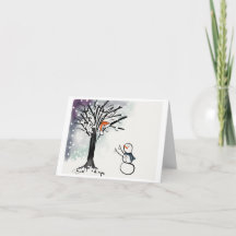 Kort för snögubbejulhelghälsning, roligt som är