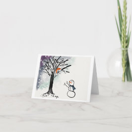 Kort för snögubbejulhelghälsning, roligt som är