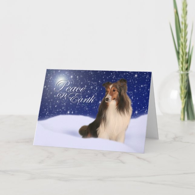 Kort för snöSheltie helgdag (Framsida)