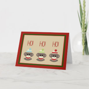 Kort för sock monkeyjulhelgdag