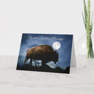 Kort för Solstice för indianBisonvinter