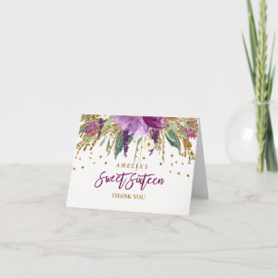 Kort för sötsak 16 för blom- glitter Sparkling