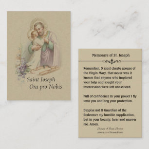 Kort för St Joseph barnJesus Memorare heliga