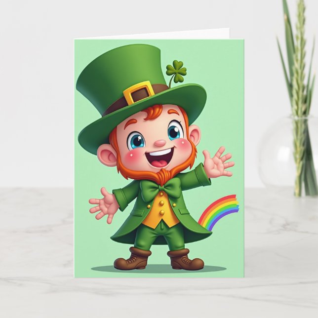 Kort för St. Patricks med regnbågsdåre (Framsida)