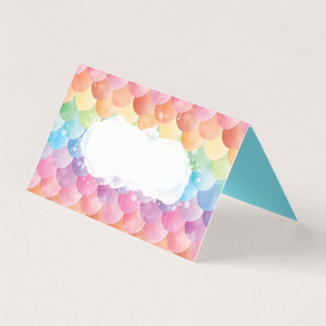 Kort för ställe för regnbågesjöjungfruvattenfärg (Framsida)