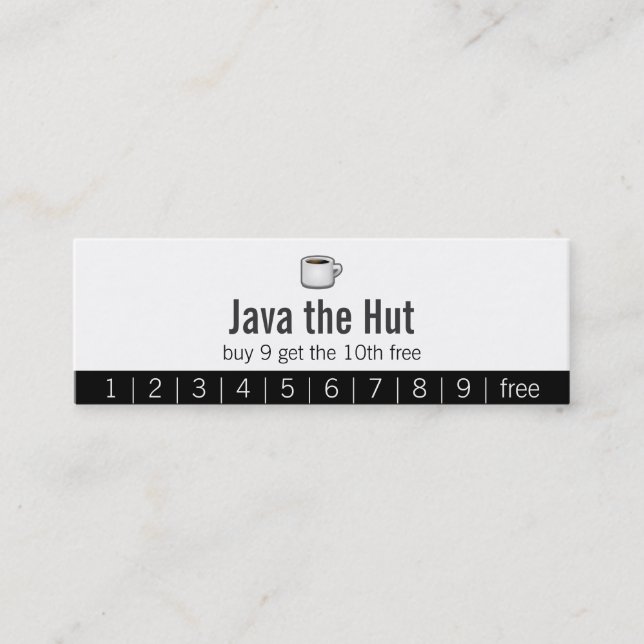 Kort för stansmaskin för Java logotypdrink (Framsida)