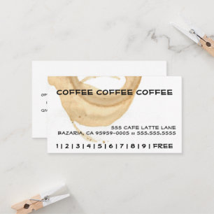 Kort för stansmaskin för kaffefläcklojalitet