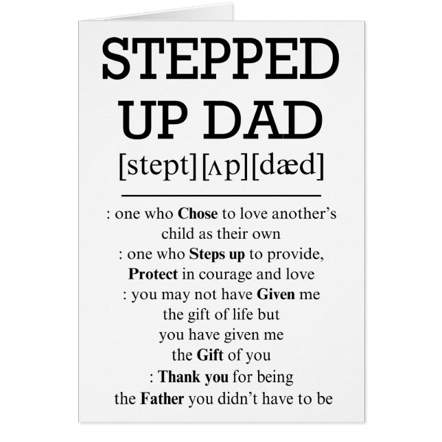 Kort för Steg Pappa, Steed Up Pappa (Framsidan)