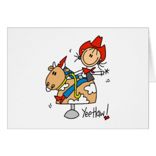 Kort för stick figurCowgirlYee Haw