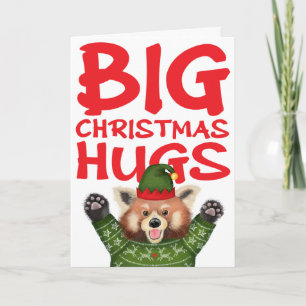 Kort för stora julkransar för Cute Red panda