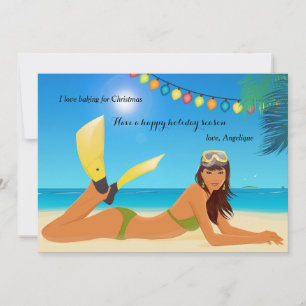 Kort för strandjulhelgdag