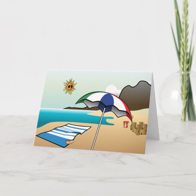 Kort för strandsemesterhälsning (Framsida)