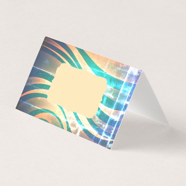 Kort för stressad blått och persikofärgad hälsning (Framsida)