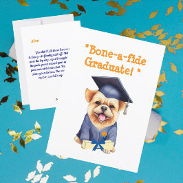 Kort för Studenten-hälsning för Ljud Cute Hund