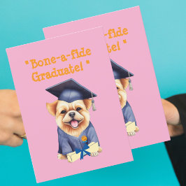 Kort för Studenten-hälsning för Ljud Cute Hund