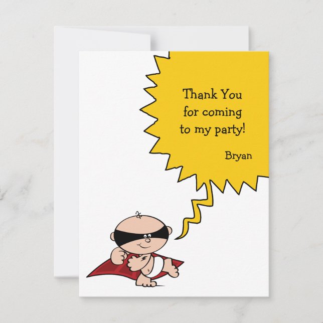 Kort för Superheropartytack (Framsida)