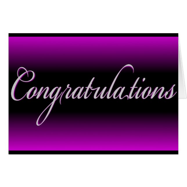 Kort för svarttonad Grattis för lila av elegant (Framsidan Horizontal)