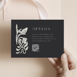 Kort för svartvit information med QR-kod